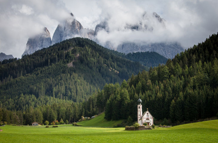 Dolomites Church Italy